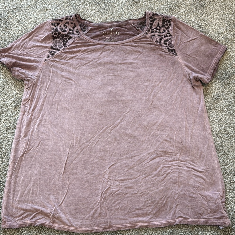 American Eagle soft and sexy tee size large purple